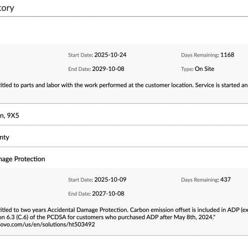 Lenovo Legion Go 2 Z2 Extreme, 保用至OCT-2029