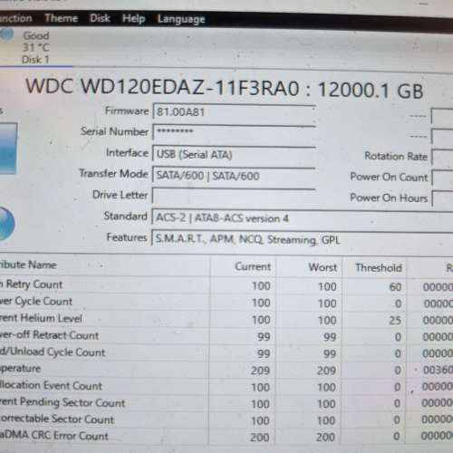 WD 12TB 3.5寸硬碟 (WD120EDAZ)
