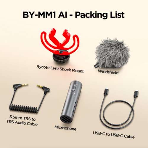 BY-MM1 AI - World's 1st AI-Powered Supercardioid On-Camera Microphone