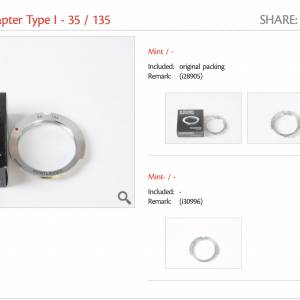 || TWO Voigtlander LTM-M Adapter Type I - 35 / 135 from $780 ||