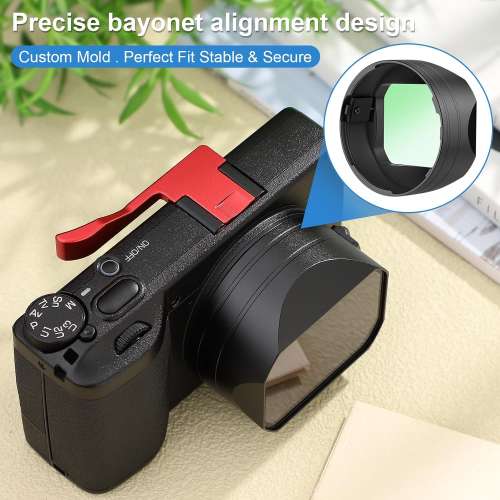 Haoge LH-GR4UV quare Metal Lens Hood For RICOH GRVI, RICOH HDF 方形遮光罩