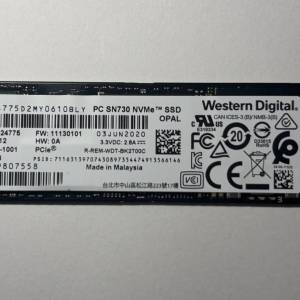 WD SN730 512GB m.2 nvme PCIe 3.0 SSD Western Digital