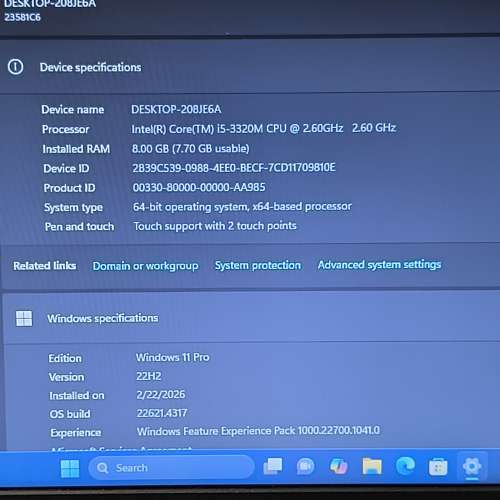 (new battery) Lenovo thinkpad T430S laptop (14"/win11/i5/8g/intel 180gb ssd）