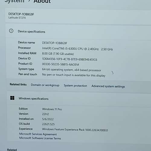 (high speed) Dell latitude E7270 laptop(13"/win11/i5 6th/8g ddr4/128gb ssd/offic