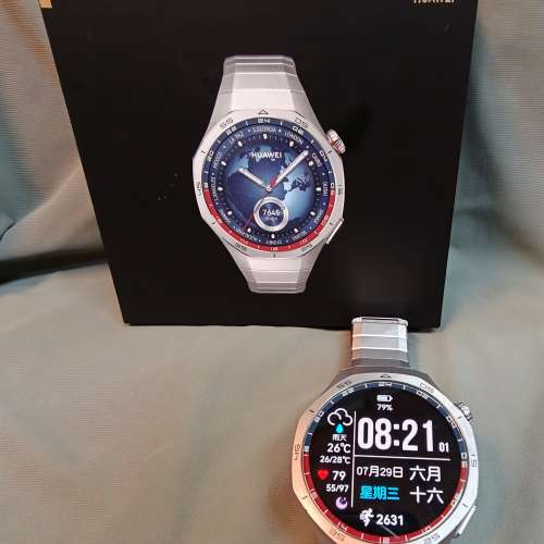 HUAWEI WATCH GT 5 Pro 46 mm手錶(鈦空銀+鈦金屬錶帶)
