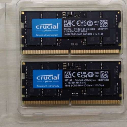 Crucial DDR5-5600 32GB (2x16GB) SO-DIMM Laptop RAM