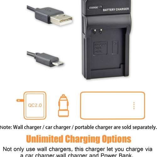 DSTE NB-4L Fully Decoded Lithium-Ion Battery  With USB-C Charger