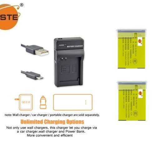 DSTE NB-5L Fully Decoded Lithium-Ion Battery With USB-C Charger For CANON Camera