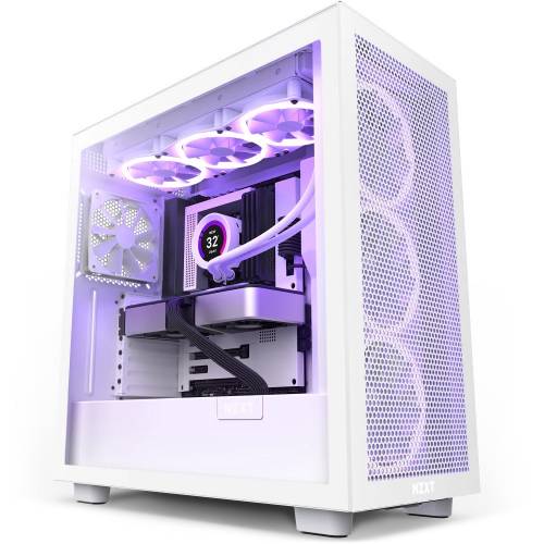 NZXT H7 Flow 白色電腦機箱+corsair lx 140 rgb風扇