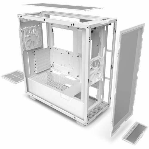 NZXT H7 Flow 白色電腦機箱+corsair lx 140 rgb風扇