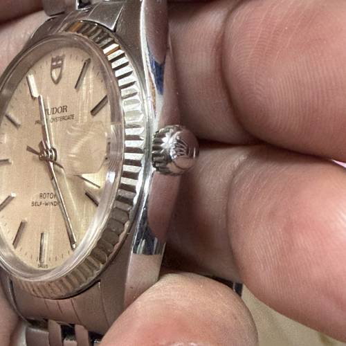 【古董刁陀】Tudor 75204 Prince Oysterdate｜稀有銀布紋面 Linen Dial｜18K白金狗...