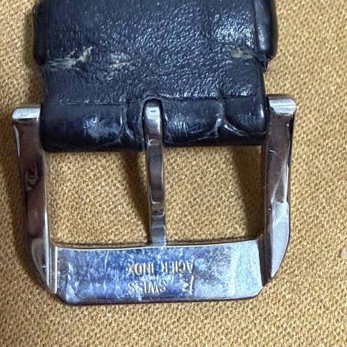 100% 正品 IWC 萬國 20mm 不銹鋼針扣 + 原廠深色真皮錶帶 $1888
