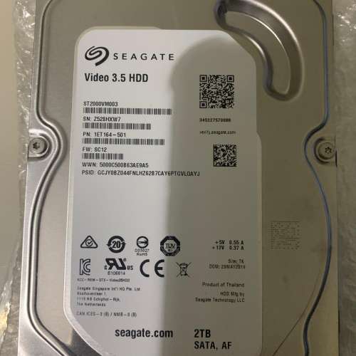 Seagate 2TB硬碟，3.5吋