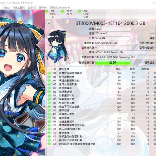 Seagate 2TB硬碟，3.5吋