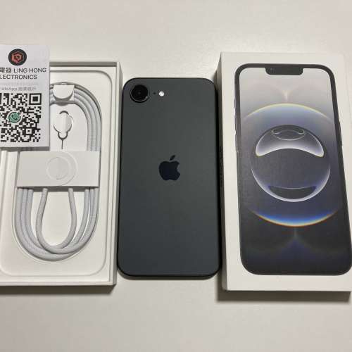 港行現不議價 iPhone 16e 128gb 外觀全新 黑色 電池健康度100% 充電57次 一年蘋果...