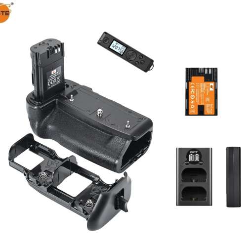 Battery Grip With Battery and LCD Display USB-C Dual Charger For Canon EOS R5/R5