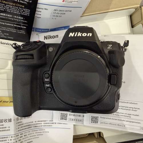 Nikon Z8 原裝行貨 還有保養 少用 99% 新淨 原裝配件未用過 原裝盒 有當時購買單據