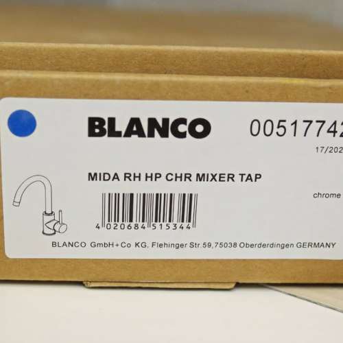 全新德國Blanco MIDA 高壓廚房混合水龍頭 517742 (鍍鉻色) 全新末裝過. 原盒配件齊全.