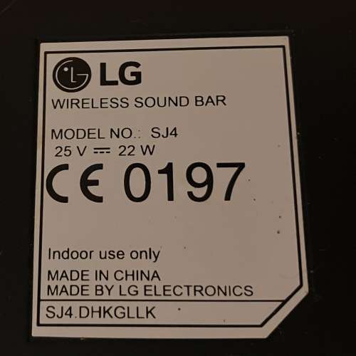 (極新) LG SJ4 Wireless Sound Bar 無線喇叭 連Subwoofer