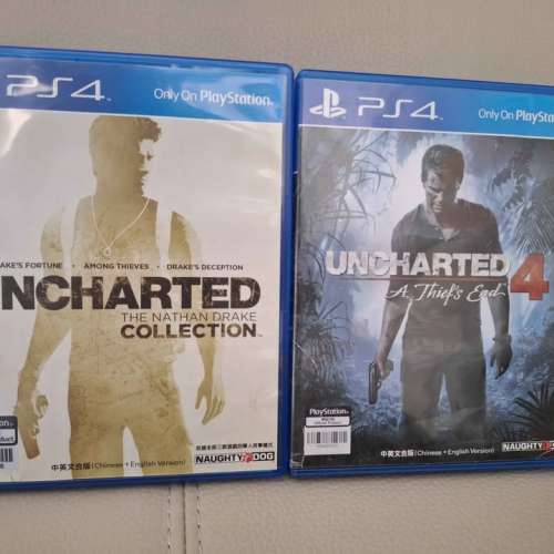 九成新Playstation PS4 games Uncharted Collection uncharted 4 兩合160元