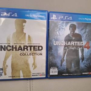 九成新Playstation PS4 games Uncharted Collection uncharted 4 兩合160元