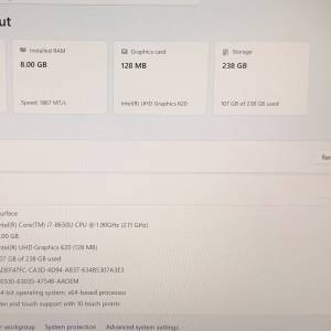 Microsoft Surface Pro 6 i7 8GB RAM 256GB SSD
