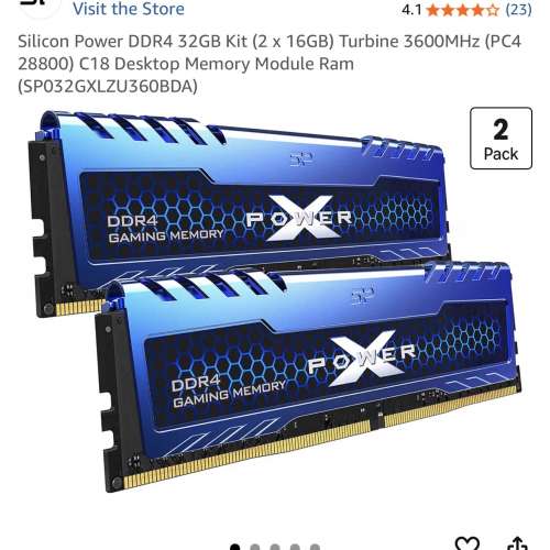 Silicon Power DDR4 32GB Kit (2 x 16GB)