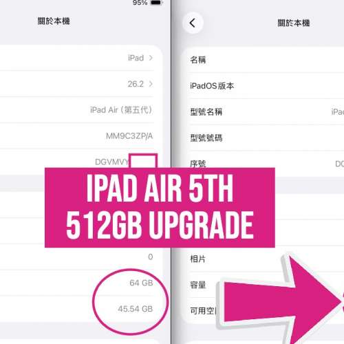 iPad mini air pro 硬盤 Upgrade 維修 容量升級 擴容
