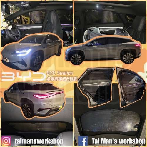 BYD SEALION 全車防曬磁石窗網