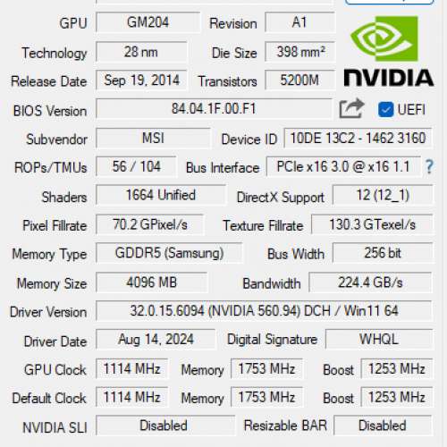 微星 GTX970 GAMING 4G 顯示卡