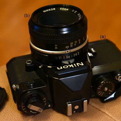 新淨Nikon FE菲林機配Nikkor 50mm鏡及MD-12電動捲片器