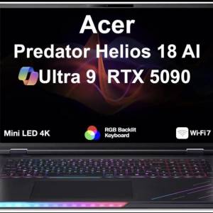 18" 4K 5090 MiniLED Acer predator U9-275HX 32GB 1TB Gaming Laptop