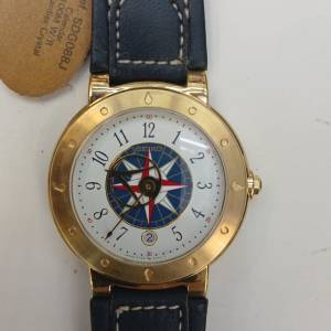 全新古董Seiko Levante Quartz Watch W/ Leather Strap