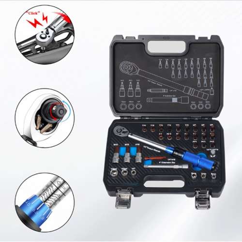 33Pcs in 1 Adjustable Torque Wrench Set (SET torque value), Bike Torque Wrench