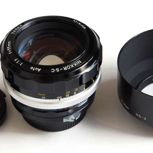 Nikon 55mm f1.2 Nikkor-S.C Non-AI mount with HS-3 hood 95% New