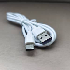 白色 1米 6A USB-A to USB-C 充電線 可以啟動 Vivo iQOO 閃充 Type A to Type C Ca...