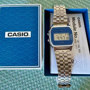限定版 CASIO A159WEVJ-2(青海波紋靛藍色)復古數碼錶