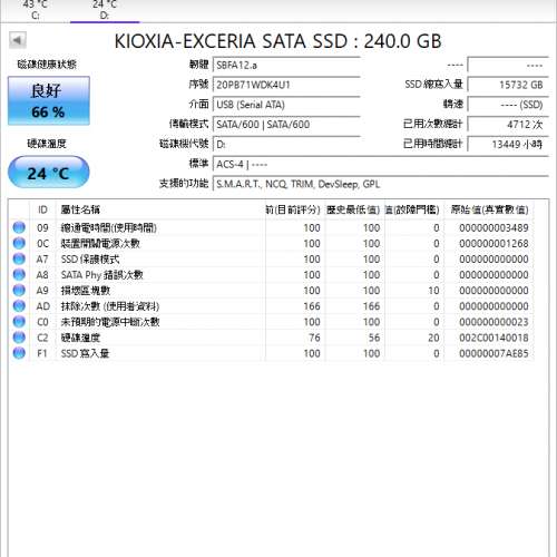 KIOXIA 240G SSD