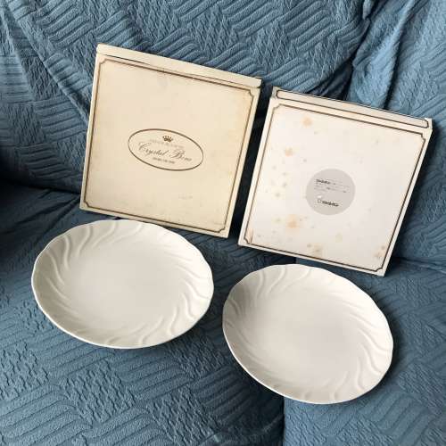 🥣 L'HIVER BLANCHE Crystal Bone Plate Round 2pc Set NEW 全新 水晶骨瓷 碟 2隻 🍽...