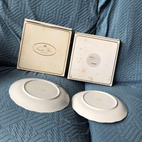 🥣 L'HIVER BLANCHE Crystal Bone Plate Round 2pc Set NEW 全新 水晶骨瓷 碟 2隻 🍽...