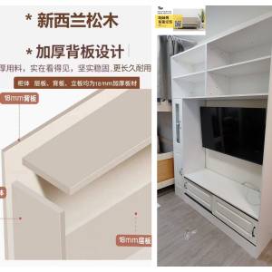 淘寶傢俬集運安裝🚚高架床帶書桌實木多功能組合床兒童雙層高低床上下床梯櫃上床下桌