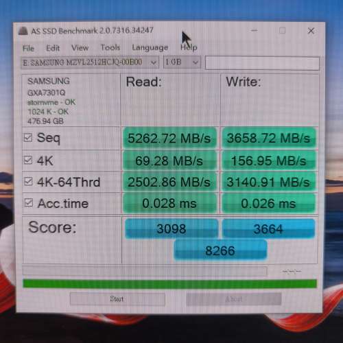 Samsung PCIe4.0 PM9A1 512GB SSD