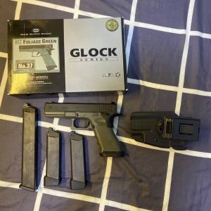marui glock 17 custom gas blow back 手槍 送快拔槍套+3個彈匣（1長2短）