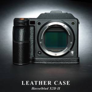 TP Leather Body Half Case For HASSELBLAD X2D II - Black With White Sitching