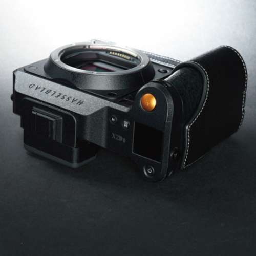 TP Leather Body Half Case For HASSELBLAD X2D II - Black With White Sitching