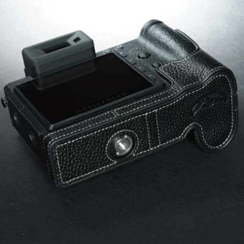 TP Leather Body Half Case For HASSELBLAD X2D II - Black With White Sitching