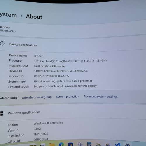 Lenovo ThinkCentre M70Q 64GB ram i9-11900T 1TB M.2 1TB hybrid HD
