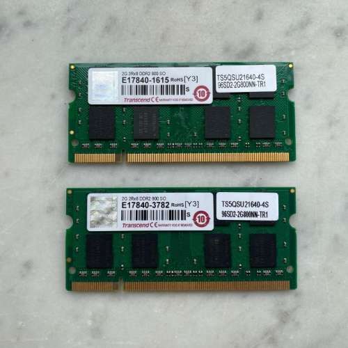 Transcend DDR2 800 2GB 筆記簿電腦記憶體 (兩條)