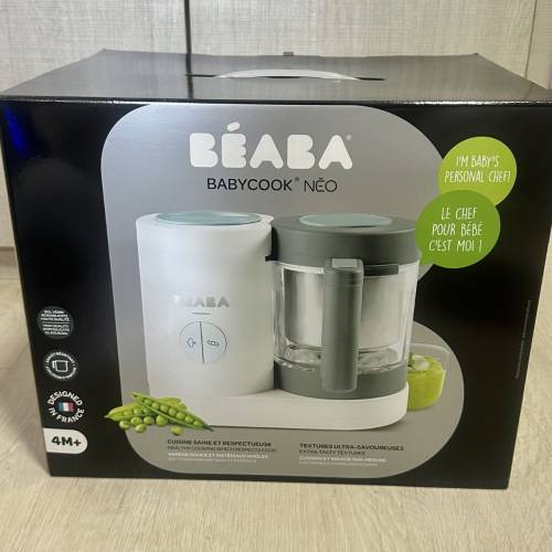 全新 法國 B&Eacute;ABA BABYCOOK N&Eacute;O 嬰幼兒副食品調理機 ｜ 蒸煮攪拌輔食機 4M+ 玻璃碗...
