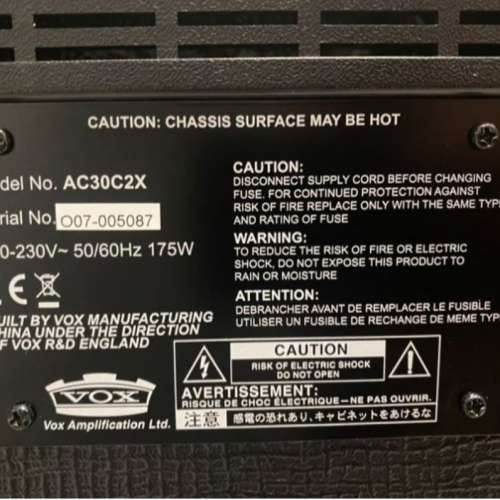 VOX AC30C2X 30W Celestion Alnico Blue 真空管結他無頭/音箱